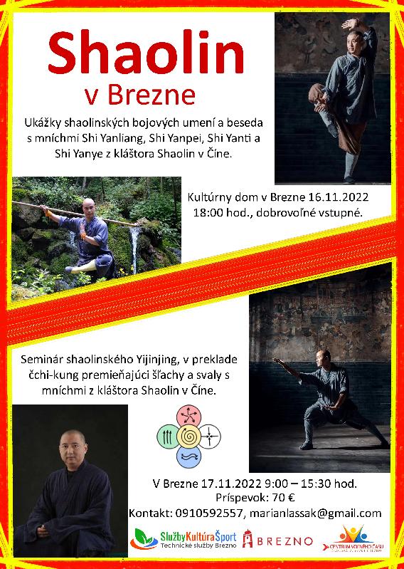 Shaolin v Brezne - Seminár shaolinského Yijinjing