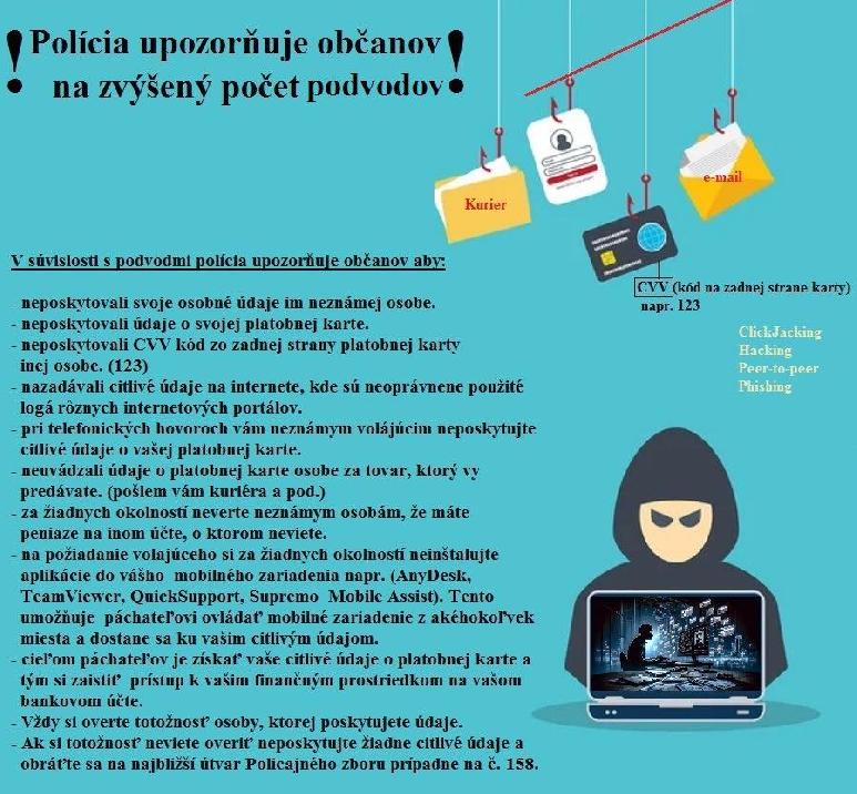 Polícia upozorňuje na zvýšený počet podvodov